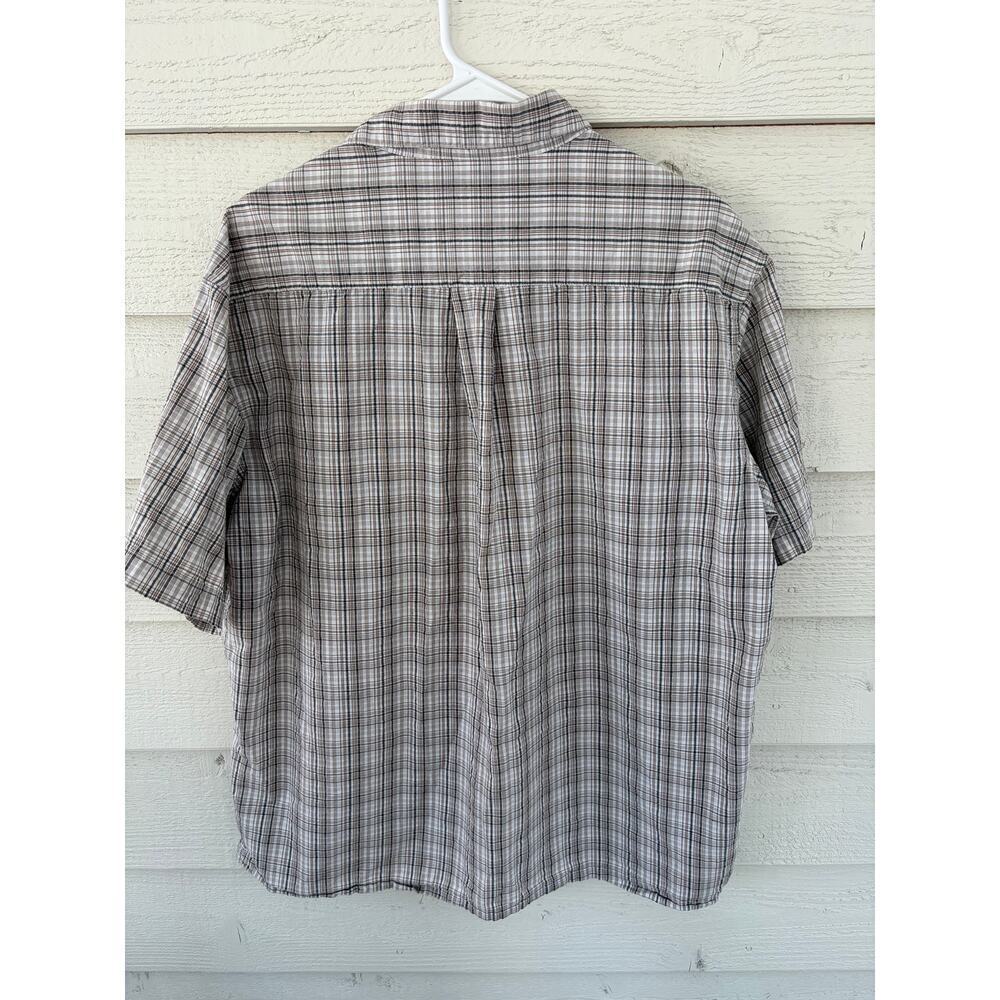 *NORTHCREST* Neutral Plaid asual Button Down Men's Size Large 100% Cotton - Picture 5 of 5